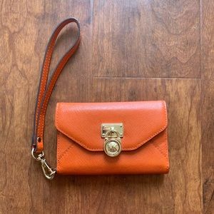 Michael Kors Orange Phone Wallet Wristlet